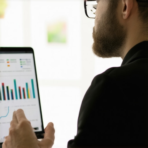 SEO analyst studying Raleigh local SEO analytics with charts