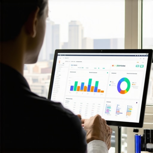 Analyzing Local SEO Data in Raleigh Person reviewing analytics for Raleigh local SEO on a laptop with cityscape background.