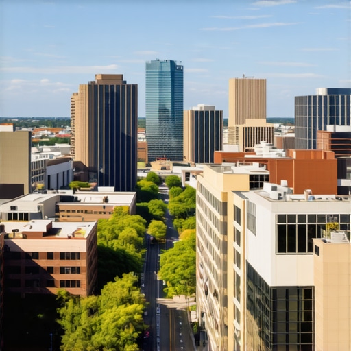 Raleigh Cityscape with Google Maps Overlay Raleigh cityscape with Google Maps interface overlay