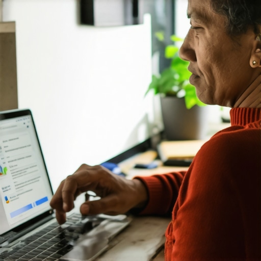 Business owner editing Google My Business profile on a laptop.