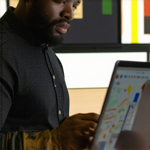 Business owner editing Google My Business profile on a laptop in Raleigh