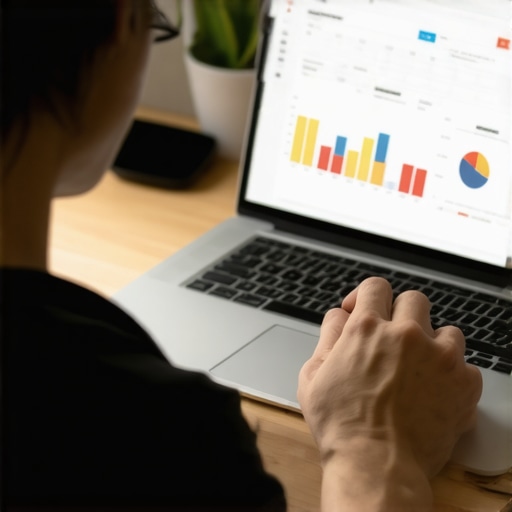 Analyzing Local SEO Metrics in Raleigh Person reviewing SEO analytics dashboard on a laptop.