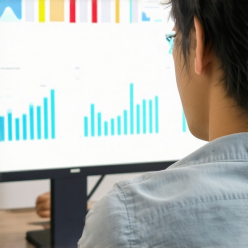 Analyzing Local SEO Metrics A marketer reviewing SEO analytics on a laptop with charts showing improvements.