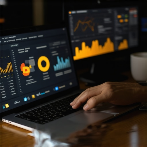 Digital marketing professional analyzing local SEO data using SEO software on a laptop.