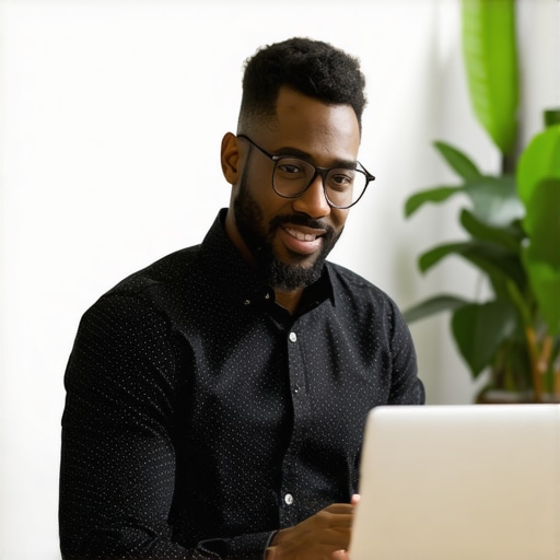 Optimizing GMB Profile in Raleigh Business owner enhancing Google My Business listing on laptop