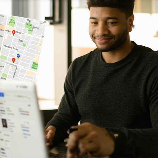 Business owner working on Google My Business profile in Raleigh