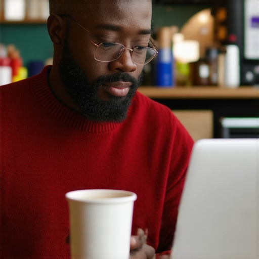 Optimizing Your Google My Business Profile in Raleigh A person editing a Google My Business profile on a laptop in a local Raleigh cafe.