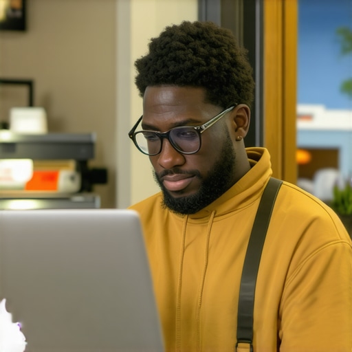 Optimizing Your Raleigh GMB Profile for 2026 Raleigh business owner enhancing Google My Business listing on a laptop surrounded by shop products