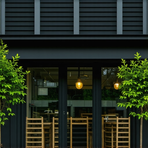 Modern Raleigh shop with outdoor seating and welcoming entrance