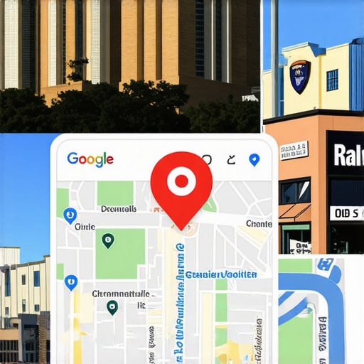 Raleigh Local Business Map Optimization Collage of Raleigh landmarks and Google Maps with business pins.