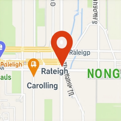 Map with highlighted local signals demonstrating advanced Raleigh SEO strategies