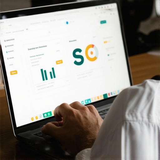Business owner analyzing local SEO data on laptop for Raleigh